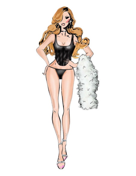 BOMBSHELL BOUDOIR FRONT BONING CORSET SET BLACK, M