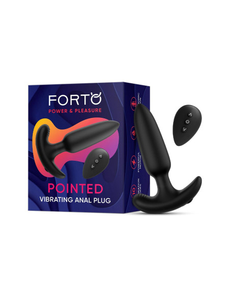FORTO POINTED VIBRATING  PLUG BLACK