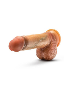 RENAISSANCE RAPHAEL 9.5 INCH SLIDING FORESKIN DILDO WITH SQUEEZABLE BALLS TAN 2
