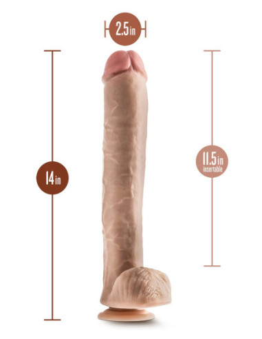DR. SKIN DR. MICHAEL 14 INCH DILDO WITH BALLS BEIGE