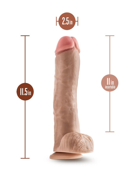 DR. SKIN MR. SAVAGE 11.5 INCH DILDO WITH BALLS BEIGE