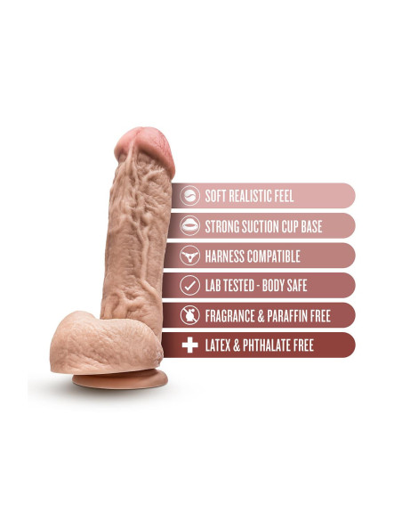 DR. SKIN MR. D 8.5 INCH DILDO WITH BALLS BEIGE