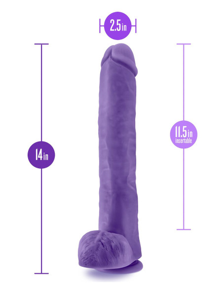 AU NATUREL BOLD DADDY 14 INCH DILDO PURPLE