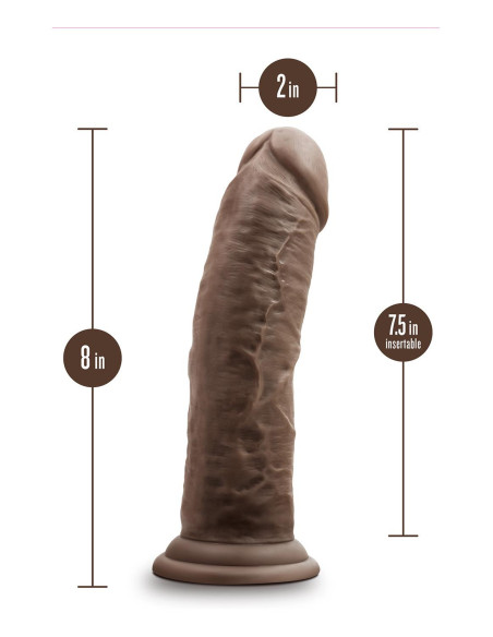 DR. SKIN SILICONE DR. SHEPHERD 8 INCH DILDO WITH SUCTION CUP CHOCOLATE