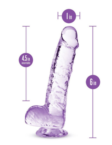 NATURALLY YOURS  6 INCH CRYSTALLINE DILDO  AMETHYST