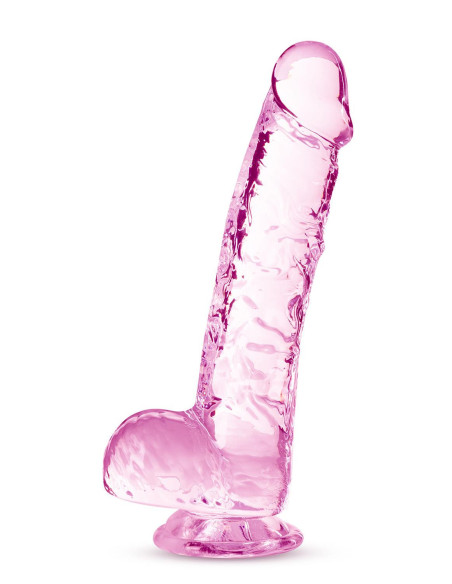 NATURALLY YOURS  6 INCH CRYSTALLINE DILDO  ROSE