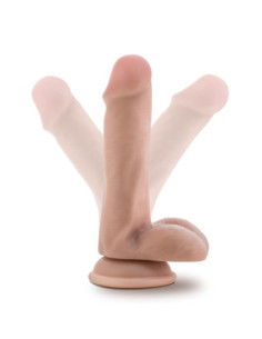 DR. SKIN PLUS 6 INCH POSABLE DILDO WITH BALLS  VANILLA 2