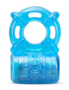 STAY HARD 5 FUNCTION COCK RING BLUE