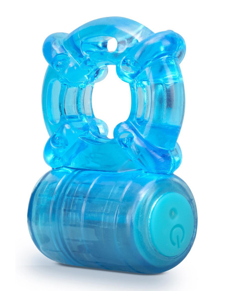 STAY HARD 5 FUNCTION COCK RING BLUE