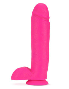 NEO ELITE 10INCH COCK WITH BALLS NEON PINK