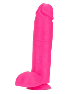 NEO ELITE 10INCH COCK WITH BALLS NEON PINK 2