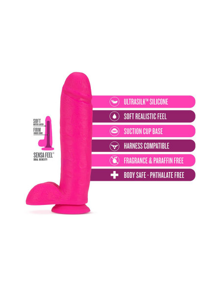 NEO ELITE 10INCH COCK WITH BALLS NEON PINK