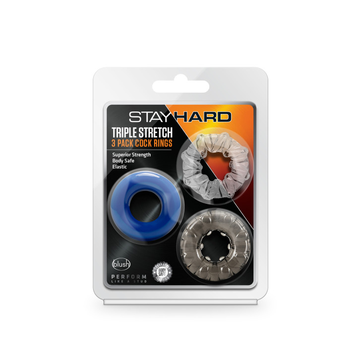STAY HARD TRIPLE STRETCH 3PACK COCKRINGS