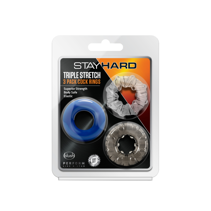 STAY HARD TRIPLE STRETCH 3PACK COCKRINGS