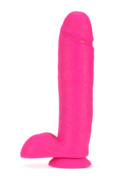 NEO ELITE 10INCH COCK WITH BALLS NEON PINK