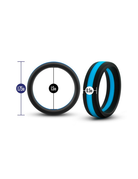 PERFORMANCE SILICONE GO PRO COCK RING BLACK/BLUE