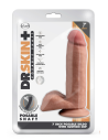 DR. SKIN PLUS  7 INCH POSABLE DILDO WITH BALLS  MOCHA - Sklep erotyczny Intymnosc24.pl