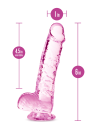 NATURALLY YOURS  6 INCH CRYSTALLINE DILDO  ROSE