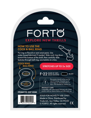 FORTO F-22 D RING MEDIUM BLACK