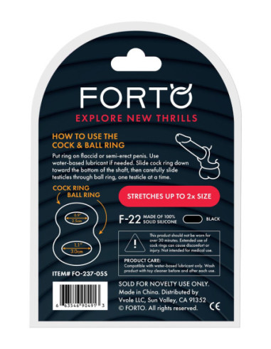 FORTO F-22 D RING SMALL BLACK