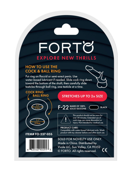 FORTO F-22 D RING SMALL BLACK