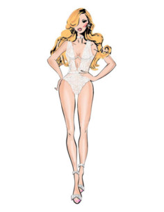 BOMBSHELL BOUDOIR EXPOSED WIRE TEDDY WHITE, L