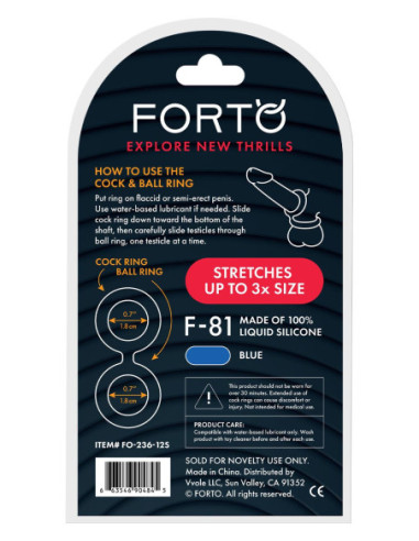 FORTO F-81 DOUBLE RING 44MM BLUE