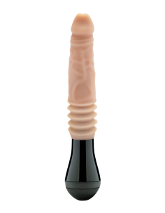 DR. SKIN SILICONE DR. KNIGHT THRUSTING GYRATING VIBRATING DILDO BEIGE