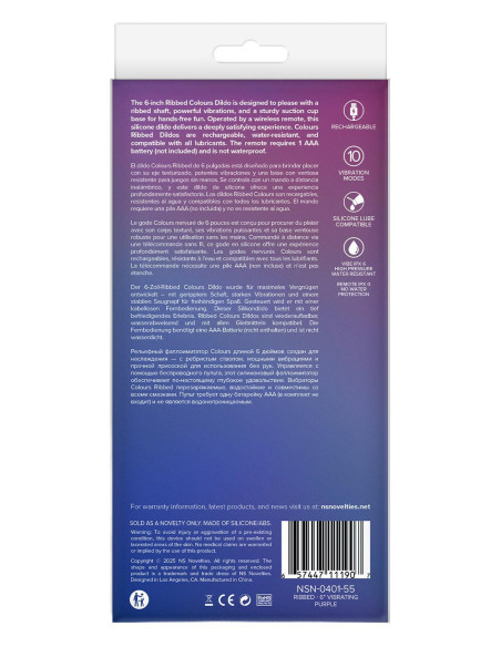 COLOURS RIBBED 6 INCH VIBRATING PURPLE