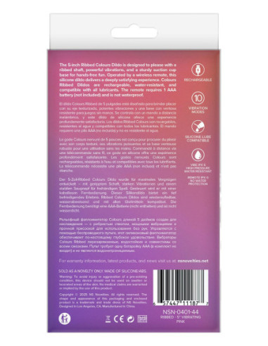 COLOURS RIBBED 5 INCH VIBRATING PINK