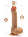 DR. SKIN SILICONE DR. PHILLIPS 8.5 INCH THRUSTING DILDO TAN