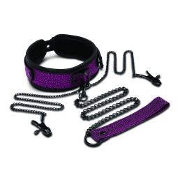 WHIPSMART DRAGON'S LAIR COLLAR, LEASH & NIPPLE CLIPS SET