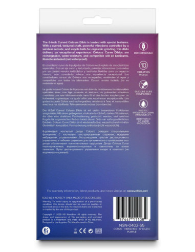 COLOURS CURVE VIBRATING 6 INCH DILDO PURPLE