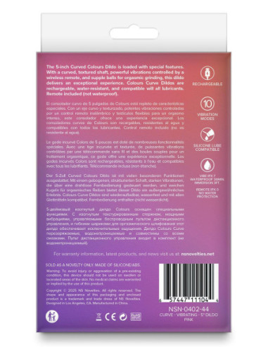 COLOURS CURVE VIBRATING 5 INCH DILDO PINK