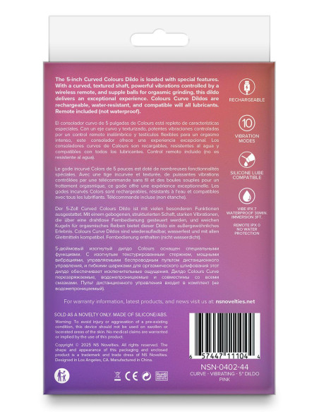 COLOURS CURVE VIBRATING 5 INCH DILDO PINK