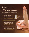 RENAISSANCE DAVINCI 8 INCH SLIDING FORESKIN DILDO WITH SQUEEZABLE BALLS TAN