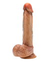 RENAISSANCE RAPHAEL 9.5 INCH SLIDING FORESKIN DILDO WITH SQUEEZABLE BALLS TAN