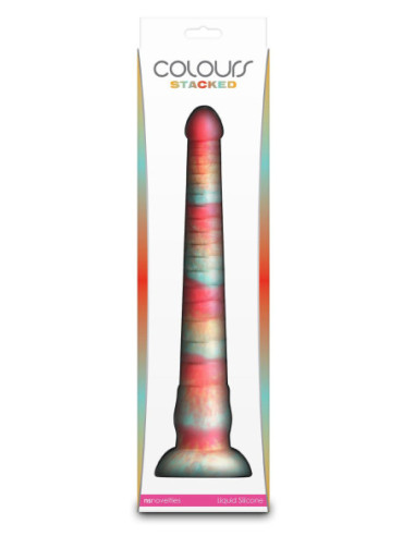 COLOURS STACKED 12 INCH DILDO RED/GOLD