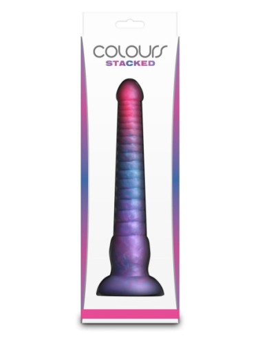 COLOURS STACKED 9 INCH DILDO PINK/BLUE