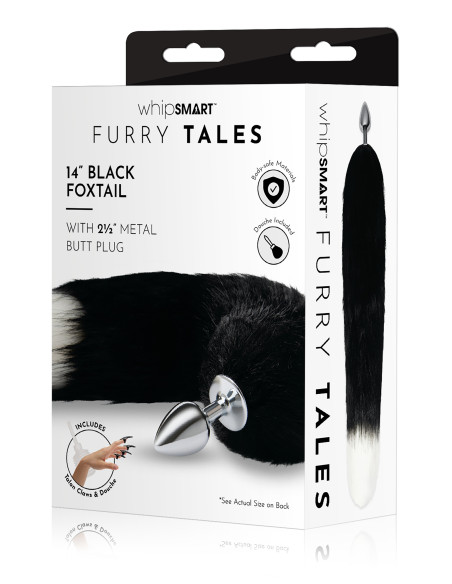 WHIPSMART 2,5 INCH METAL PLUG WITH 14 INCH BLACK INDIGO FOX TAIL