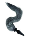 WHIPSMART 4.5 INCH SILICONE PLUG WITH GREY INDIGO FOX TAIL SET