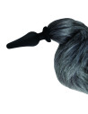 WHIPSMART 4.5 INCH SILICONE PLUG WITH GREY INDIGO FOX TAIL SET