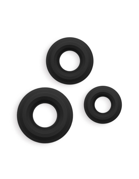 RENEGADE 3PC FIREMAN RINGS BLACK