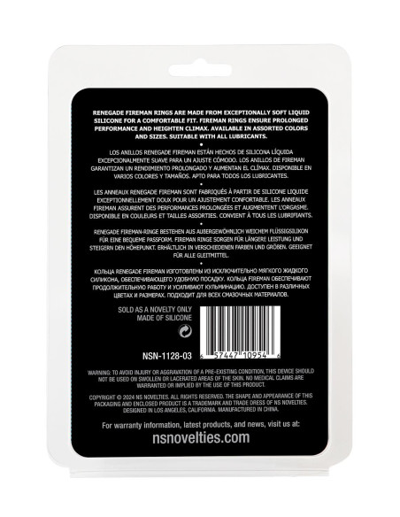 RENEGADE 3PC FIREMAN RINGS BLACK