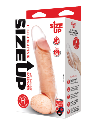 SIZE UP CLEAR VIEW PENIS EXTENDER WITH BALL LOOP CLASSIC
