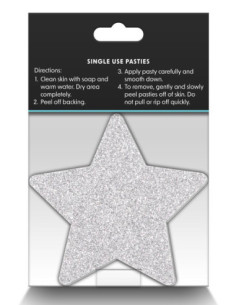 PRETTY PASTIES GLITTER STARS RED SILVER 2 PAIR 2