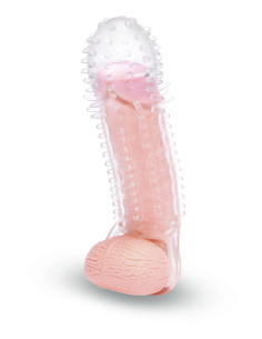 SIZE UP CLEAR VIEW TEXTURED PENIS EXTENDER WITH BALL LOOP 2