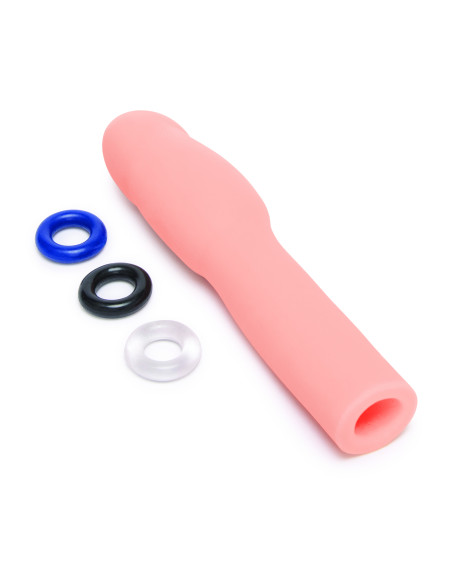 SIZE UP 4 INCH EXTRA REALISTIC PENIS EXTENDER -FLESH