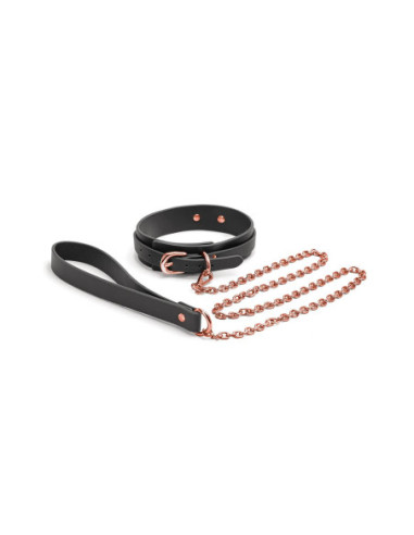 BONDAGE COUTURE COLLAR AND LEASH BLACK