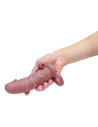 SIZE UP SILICONE VIBRATING REALISTIC PENIS EXTENDER WITH BALL LOOP TAN